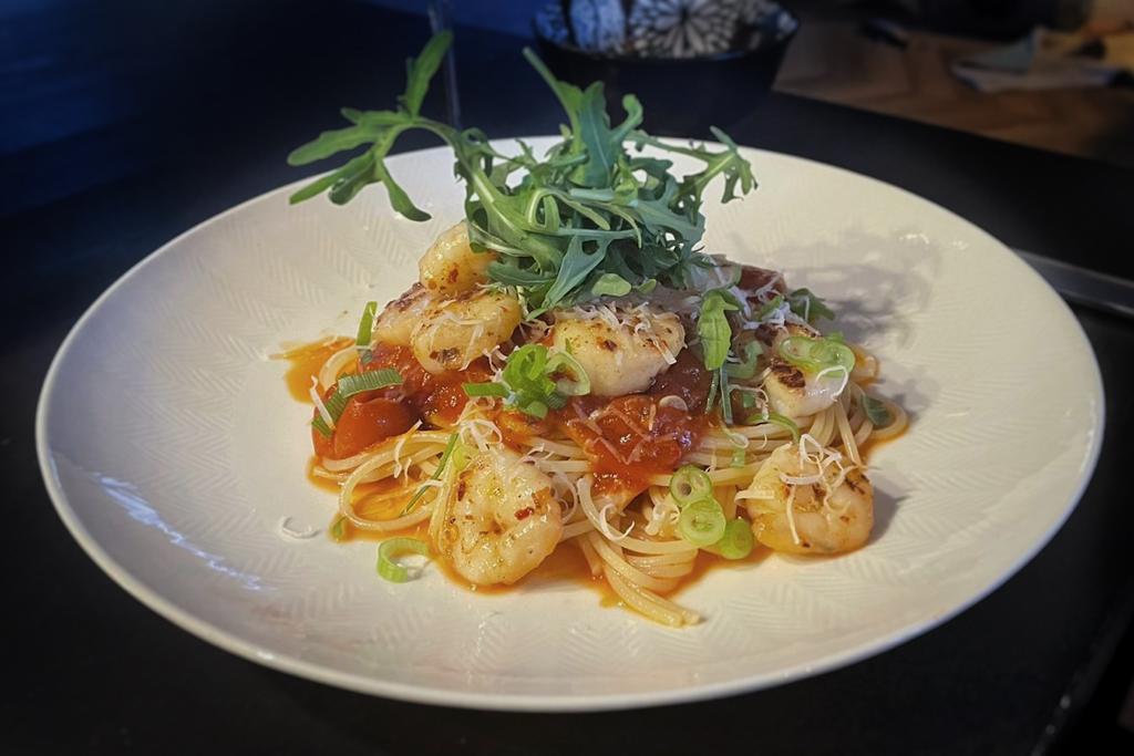 shrimp en coquille pasta